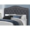 Monarch Specialties Bed, Queen Size, Platform, Bedroom, Frame, Upholstered, Velvet, Wood Legs, Grey, Chrome, Traditional I 5968Q - alternate 3